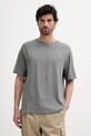 United Colors of Benetton maglietta in lino biancheria grigio 3UTFU10A5