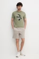 Βαμβακερό μπλουζάκι Karl Lagerfeld 552241.755067 πράσινο SS25