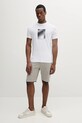 Bombažna kratka majica Karl Lagerfeld 552224.755038 bela SS25