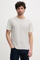 Tričko s příměsí lnu Pepe Jeans WEST STRIPED PURNEY TEE regular béžová PM509761