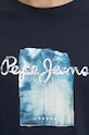 Bombažna kratka majica Pepe Jeans PRUSH PM509781 mornarsko modra