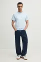 Бавовняна футболка Lacoste TH2733 блакитний SS25