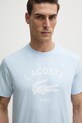 Lacoste t-shirt bawełniany niebieski TH2733