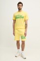 Lacoste tricou din bumbac TH0284 galben SS25