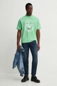 Бавовняна футболка Lacoste TH2753 зелений SS25