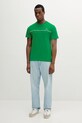 Bavlněné tričko Lacoste TH9842 zelená SS25
