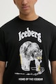Iceberg t-shirt bawełniany czarny F025.6307