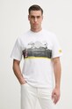 Iceberg tricou din bumbac print alb F070.6327