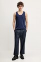 Памучна тениска Levi's HOUSEMARK TANK A7256 тъмносин SS25