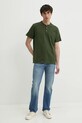 Bavlněné tričko Levi's SS HM HENLEY A8602 zelená SS25