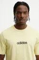 Bavlnené tričko adidas Essentials Linear žltá JE9003
