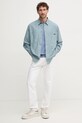 Lindbergh t-shirt bawełniany 30.400120.PASTEL.GREY niebieski SS25