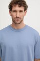 Lindbergh t-shirt bawełniany niebieski 30.400120.PASTEL.GREY