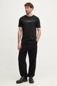 Lindbergh t-shirt bawełniany 30.400200.BLACK.424 czarny SS25