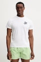 Bavlněné tričko Vilebrequin PORTISOL kulatý bílá PTSCM919