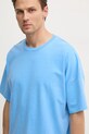 American Vintage t-shirt bawełniany niebieski MFIZ02AE25