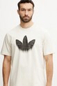 adidas Originals pamut póló Skeleton Trefoil bézs JN4559