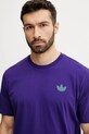 adidas Originals pamut póló Skeleton Back Tee lila JI5929