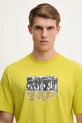 adidas Originals tricou din bumbac Q12 TS Crowd galben JD0709