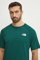 The North Face tricou din bumbac verde NF0A87NU6GI1