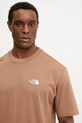The North Face tricou din bumbac Essential maro NF0A87NR6IH1