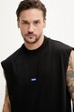 Памучна тениска Hugo Blue черен 50509773