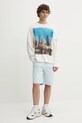 HUGO top a maniche lunghe in cotone 50539003 bianco SS25