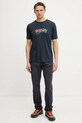Sportovní triko Fjallraven Hoja F12600252 námořnická modř SS25
