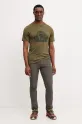 Fjallraven t-shirt sportowy Abisko Wool Classic F84117 zielony SS25
