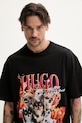 Bavlněné tričko HUGO černá 50538259