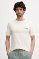Lindbergh t-shirt bawełniany aplikacja beżowy 30.400235.FADED.STONE