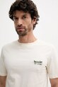 Lindbergh t-shirt bawełniany beżowy 30.400235.FADED.STONE