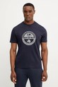Napapijri tricou din bumbac S-Bollo print bleumarin NP0A4I3C1761