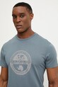 Napapijri t-shirt bawełniany S-Bollo szary NP0A4I3CG1Y1