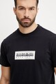 Napapijri t-shirt bawełniany S-Box czarny NP0A4I3L0411