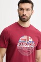 Napapijri tricou din bumbac S-Turin 1 burgundia NP0A4HQGR1E1