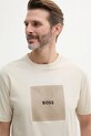 BOSS Green tricou din bumbac bej 50538096