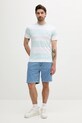 Barbour tricou din bumbac Whalton Stripe T-Shirt MTS1255 albastru SS25