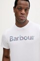 Bombažna kratka majica Barbour Devon Graphic T-Shirt bela MTS1391
