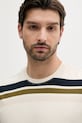 Barbour t-shirt bawełniany Golborne Stripe Relaxed Fit T-Shirt beżowy MTS1409