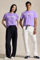 Памучна тениска Polo Ralph Lauren виолетов 710880627