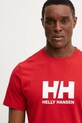 Helly Hansen t-shirt bawełniany HH LOGO czerwony 54596