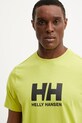 Helly Hansen tricou din bumbac HH LOGO verde 54596
