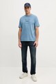 BOSS Orange tricou din amestec de in 50536729 albastru SS25
