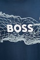Βαμβακερό μπλουζάκι BOSS Orange σκούρο μπλε 50539186