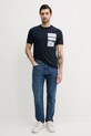 BOSS Orange t-shirt bawełniany 50539194 granatowy SS25
