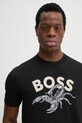 Бавовняна футболка BOSS Orange чорний 50539196