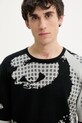 Памучен пуловер Desigual PALERMO черен 25SMTF06