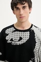Памучен пуловер Desigual PALERMO черен 25SMTF06