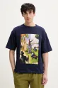 Desigual t-shirt in cotone MANITOBA rilassato blu navy 25SMTK04